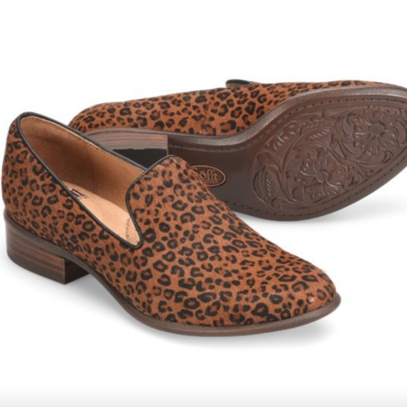 Severna Cow Hair Animal Leopard SOFFT Shoes New Flats Loafers Leather 6 6.5 8.5